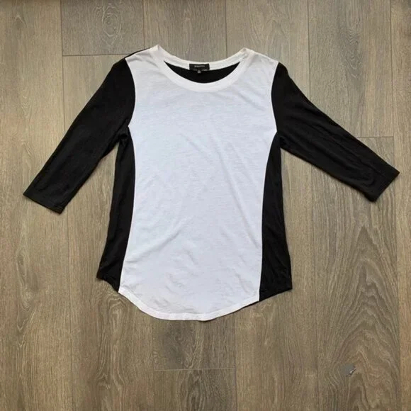 Aritzia Babaton Women's Top T-shirt Tee 3/4 Length Sleeve Cotton Blend Size XS - Picture 3 of 12